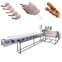 Commercial Shrimp Kebab Skewer Machine, Seafood Kebab Making Machine, Shrimp Processing Machine